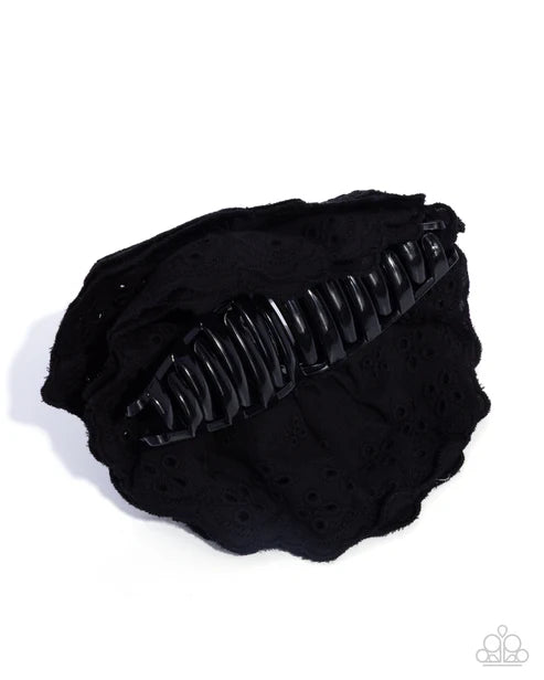 Energetic Eyelets Hair Clip - Black