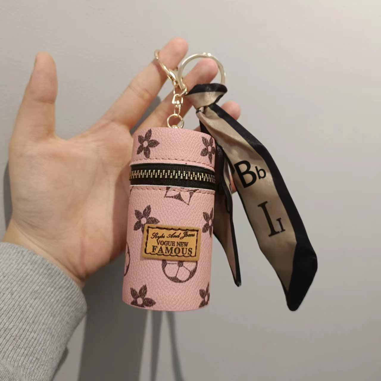 Pink Fashion Ribbon Retro Lipstick Bag Pu Coin Purse Ladies Bag