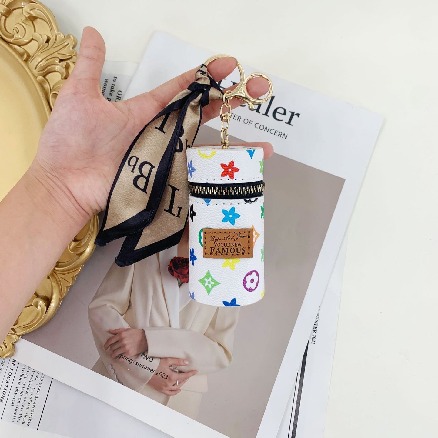 Colorful Fashion Ribbon Retro Lipstick Bag Pu Coin Purse Ladies Bag
