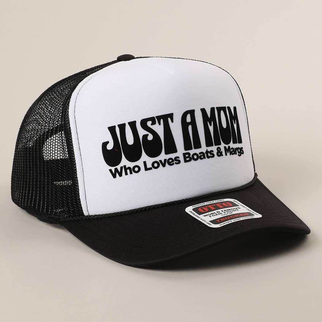 Just A Mom Who Loves Boats & Margs Mesh Back Cap