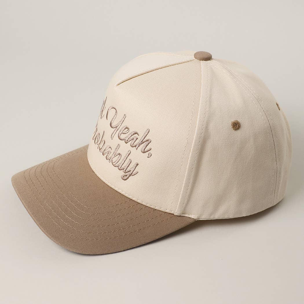 Fuck Yeah, Probably Embroidered Two-Tone Trucker Hat