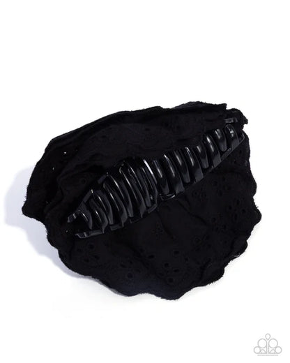 Energetic Eyelets Hair Clip - Black