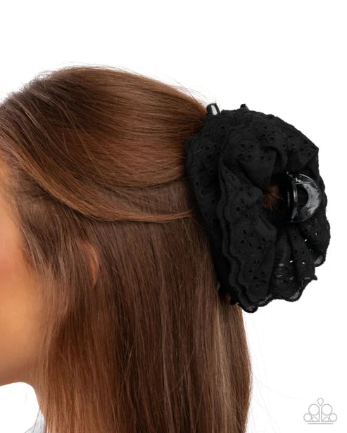 Energetic Eyelets Hair Clip - Black