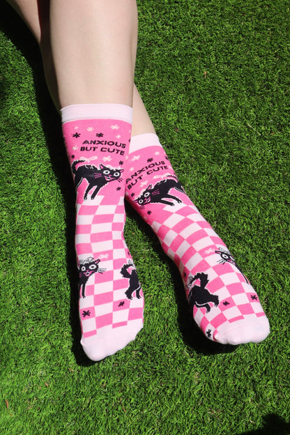 Anxious But Cute Womens Crew Socks