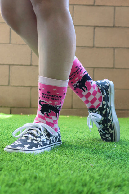 Anxious But Cute Womens Crew Socks