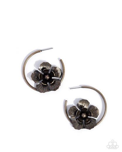 Blossoming Balance- Brass Earrings