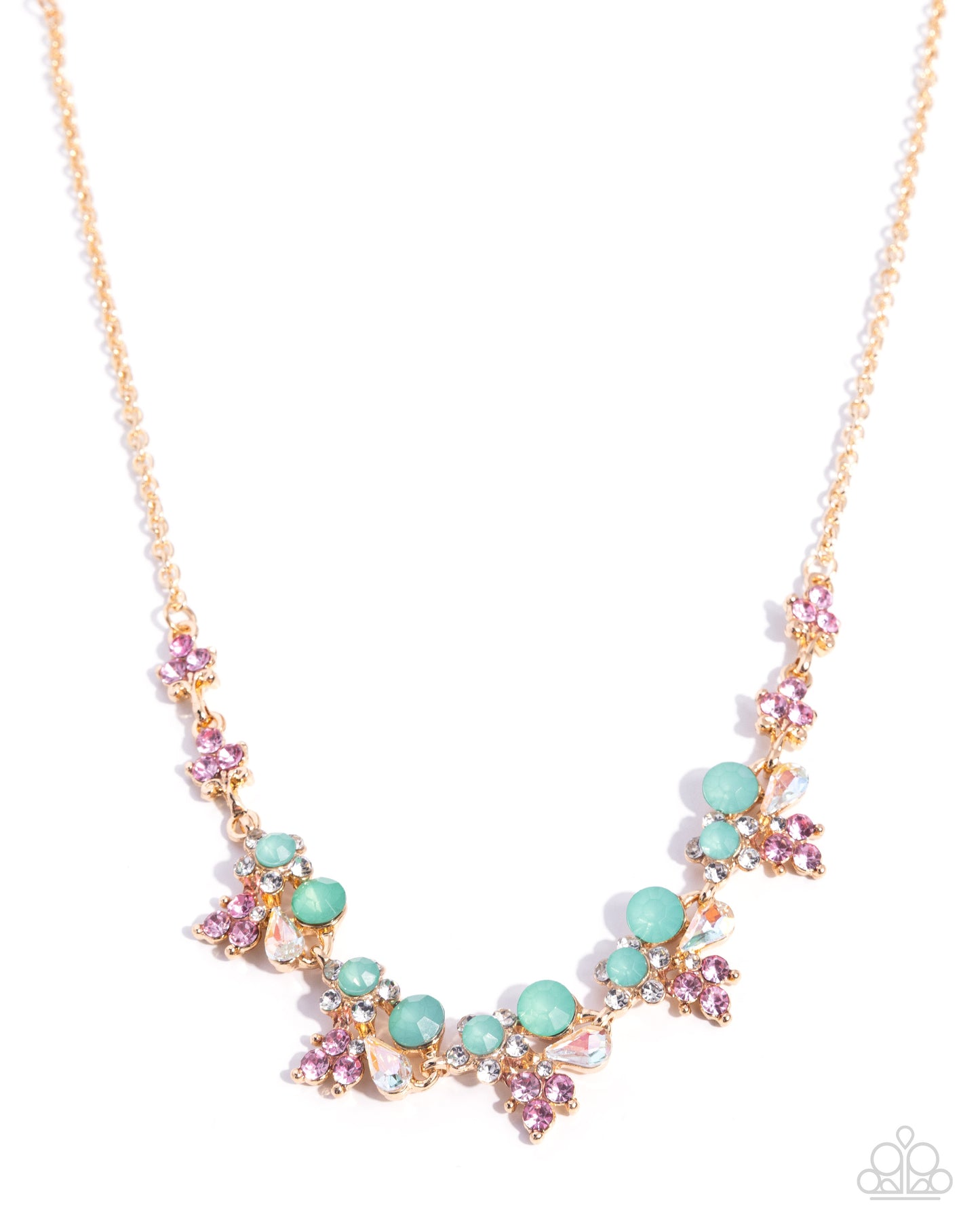 Clustered Cabaret Necklace w/Earrings- Green