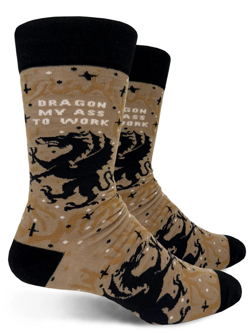 Dragon My Ass To Work Mens Crew Socks