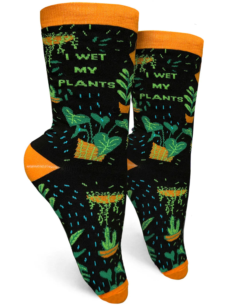 I Wet My Plants Womens Crew Socks