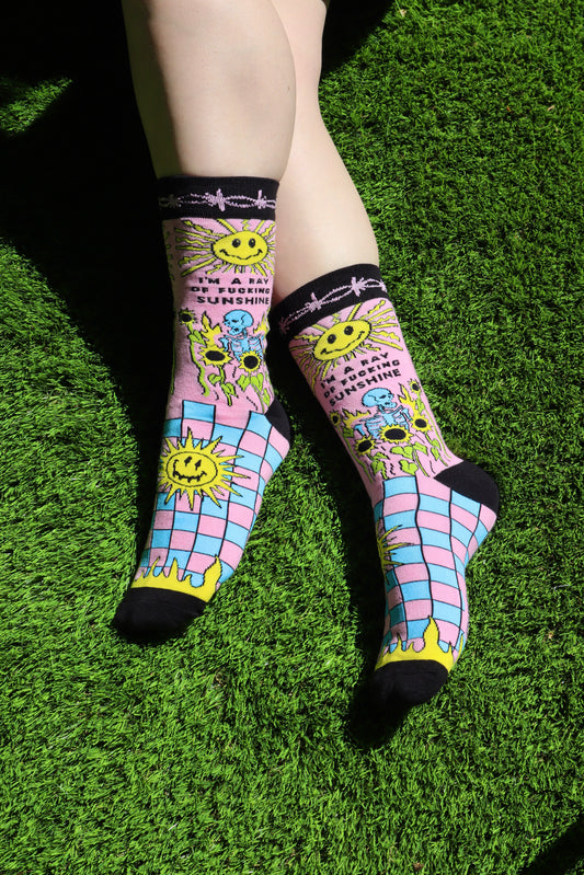 I'm A Ray Of Fucking Sunshine Womens Crew Socks