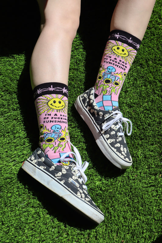 I'm A Ray Of Fucking Sunshine Womens Crew Socks
