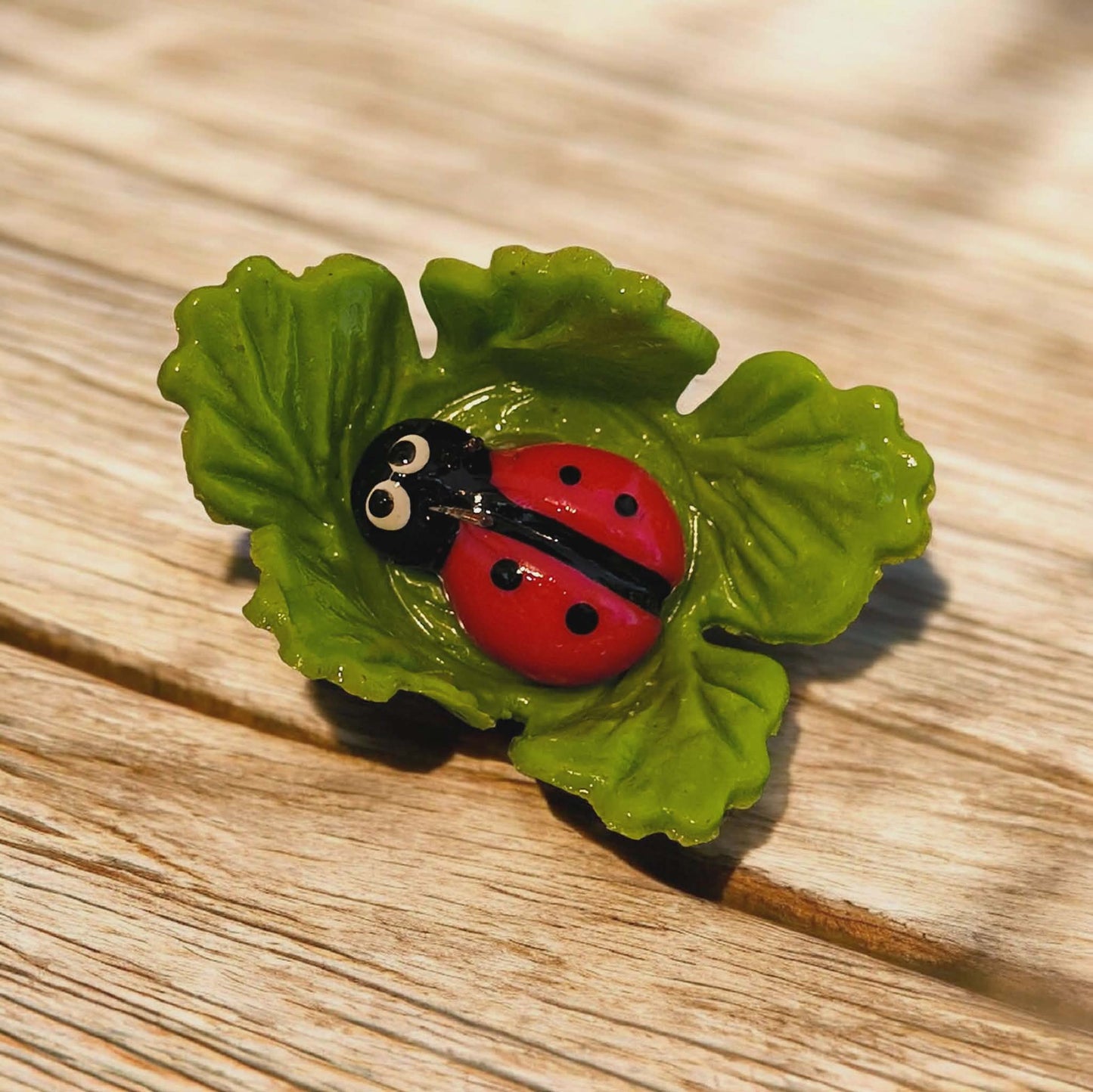 Ladybug on Leaf Kitchen Magnet | Nature's Dot