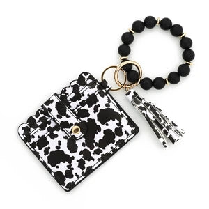 Black & White Cow Print PVC Card Holder