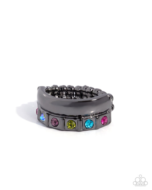 Shimmer Squared Ring- Black