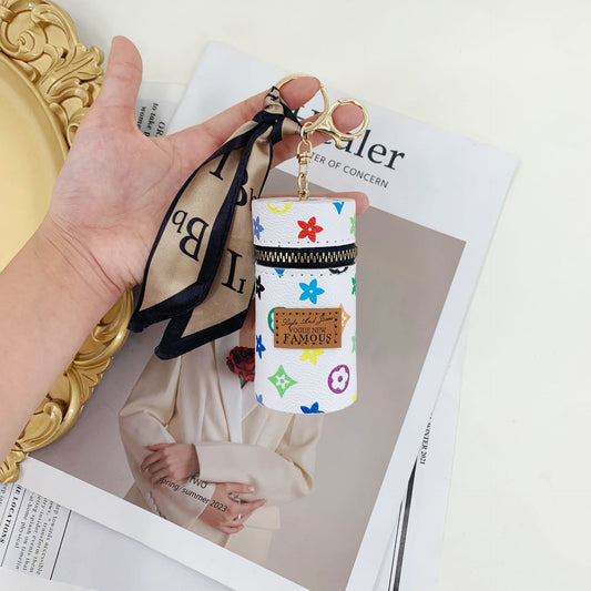 Colorful Fashion Ribbon Retro Lipstick Bag Pu Coin Purse Ladies Bag