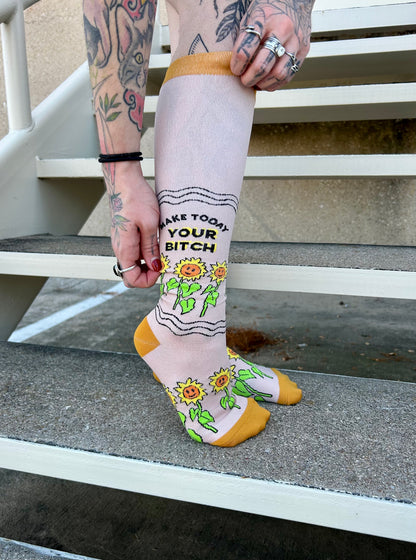 Make Today Your Bitch Womens 15-20 mmHg COMPRESSION Socks/ Adult Content Socks🫣